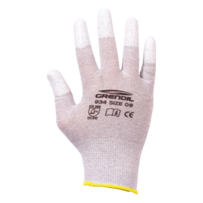 934 Guante de nylon con carbono en los dedos